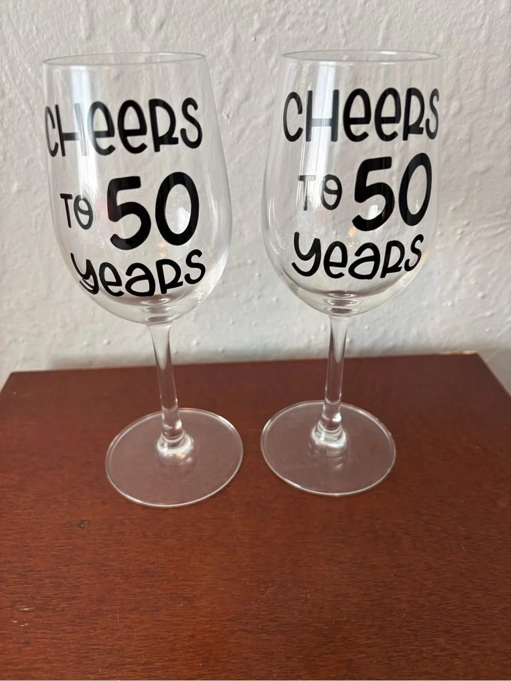 Cheers to 50 Years Wine Glasses - Set of 2